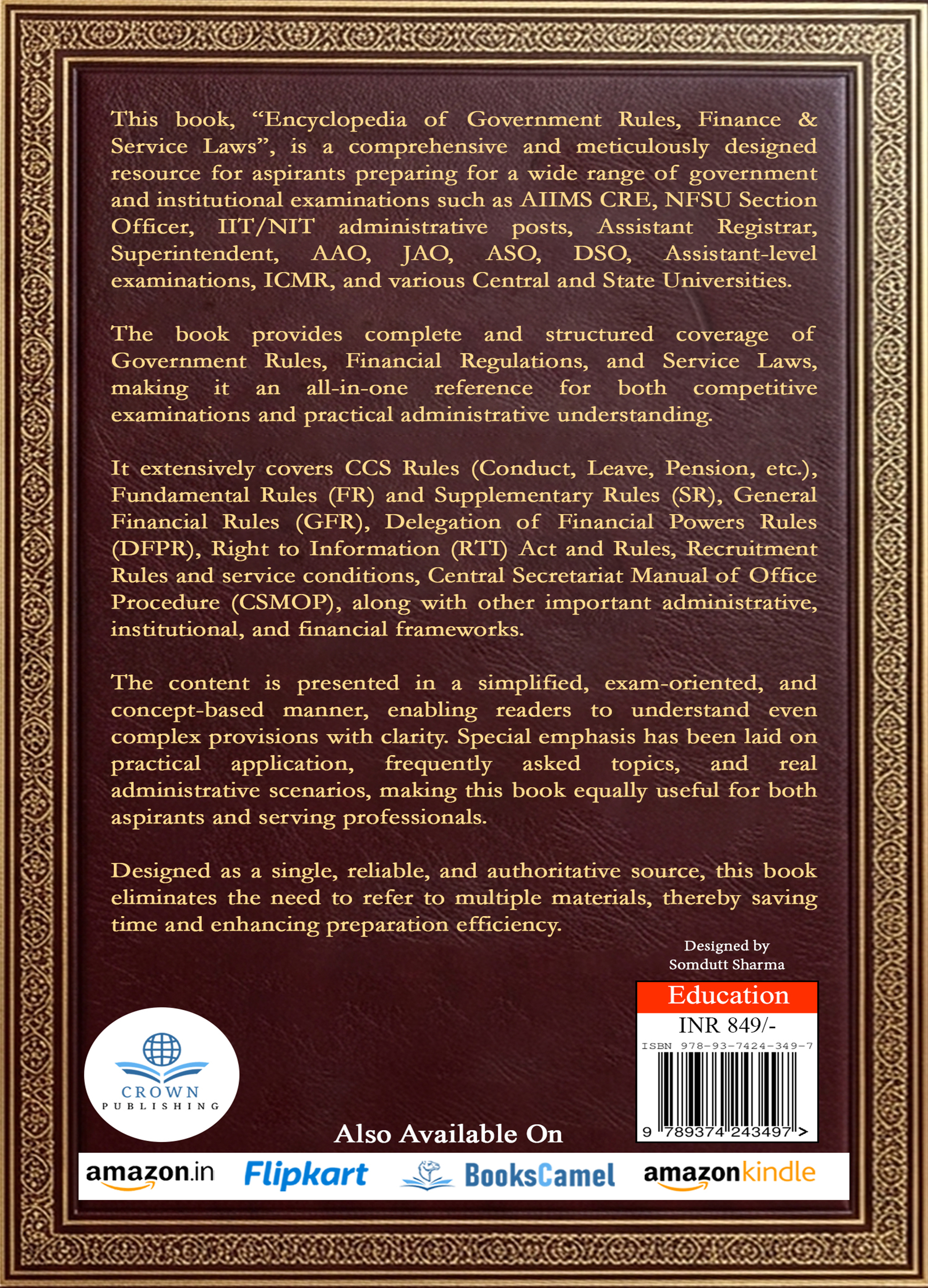 Encyclopedia of Government Rules, Finance & Service Laws