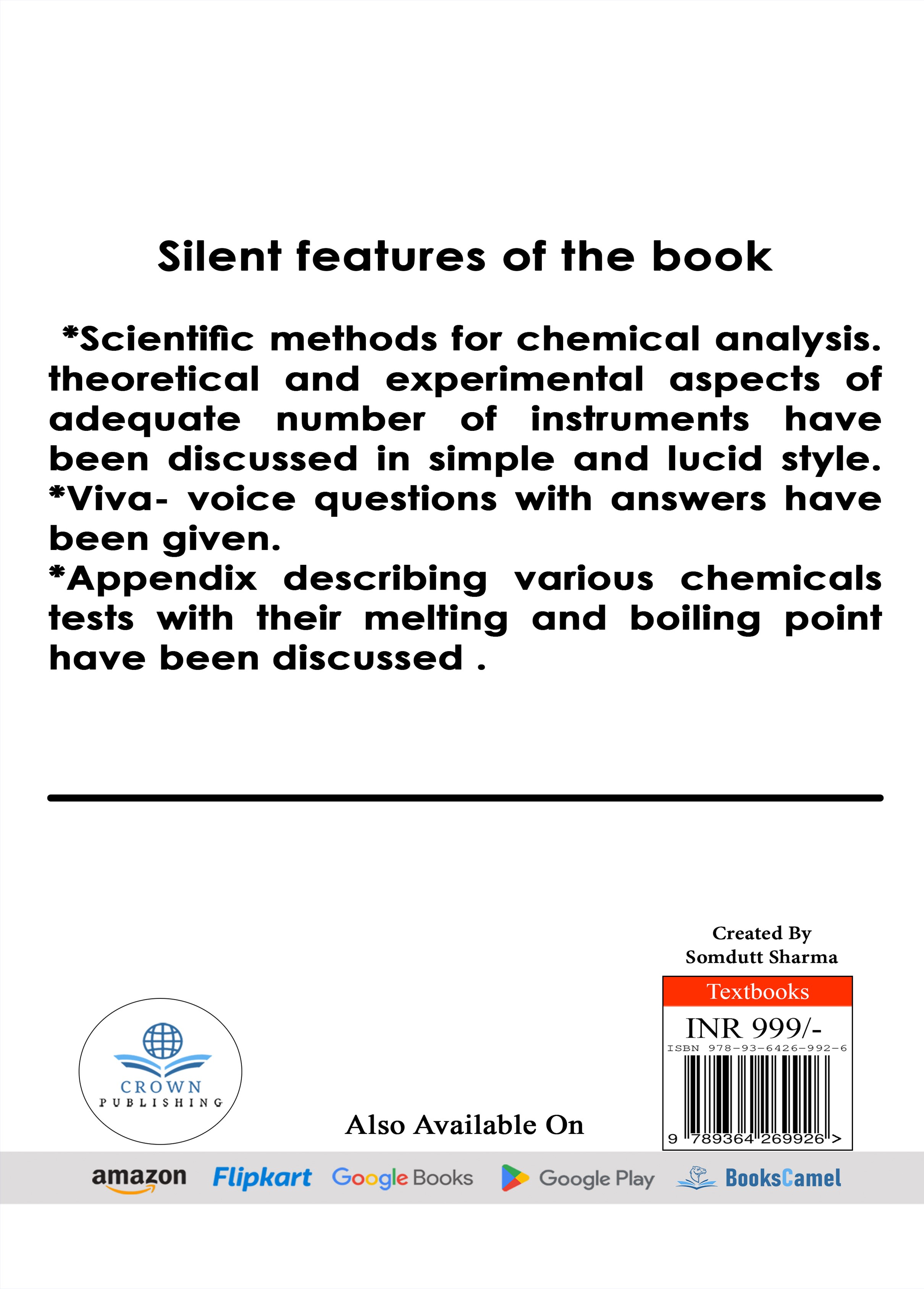 A Text Book of Analytical and Instrumental methods in Chemistry