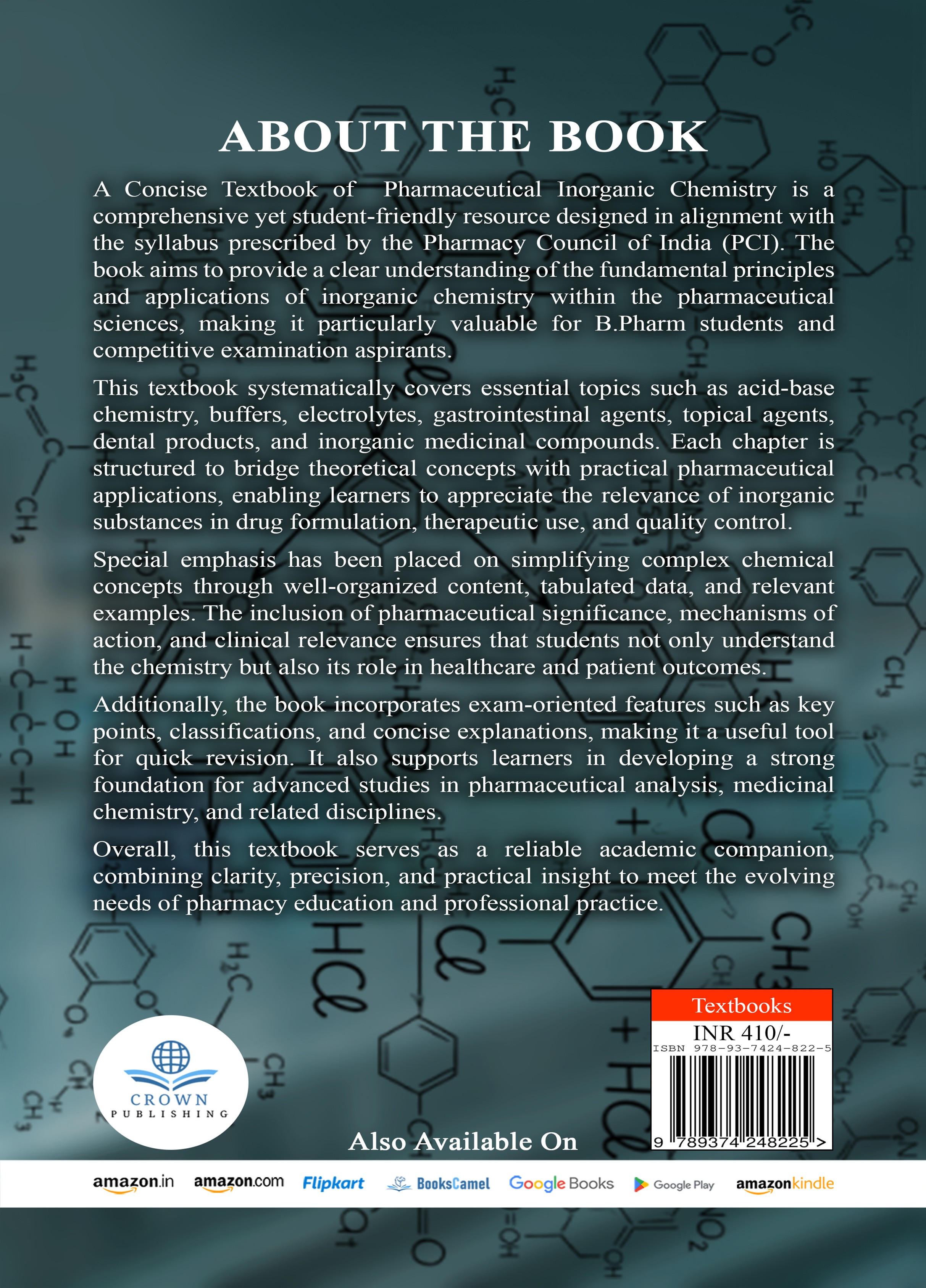 A concise textbook of Pharmaceutical Inorganic Chemistry